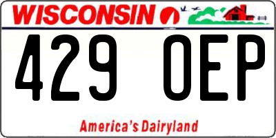WI license plate 429OEP