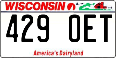 WI license plate 429OET