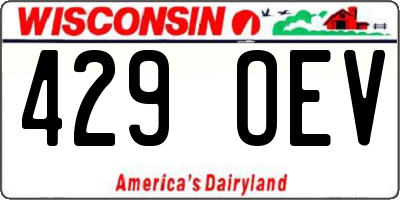 WI license plate 429OEV