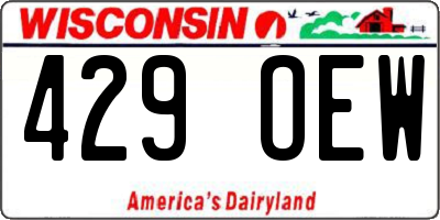 WI license plate 429OEW