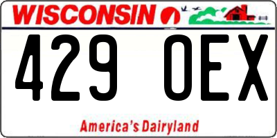 WI license plate 429OEX