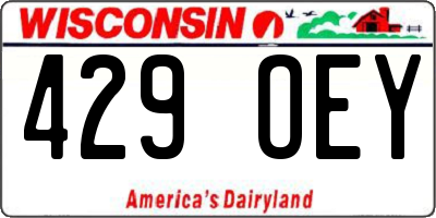 WI license plate 429OEY