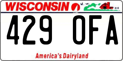 WI license plate 429OFA