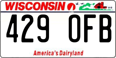WI license plate 429OFB