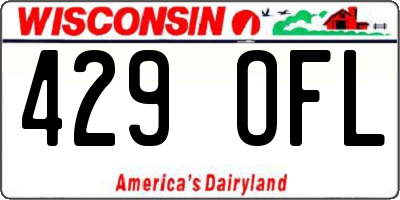WI license plate 429OFL