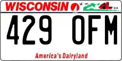 WI license plate 429OFM