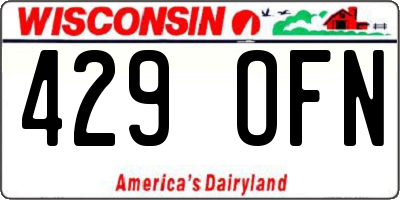 WI license plate 429OFN