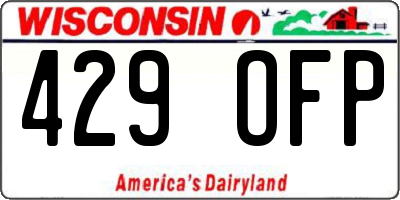 WI license plate 429OFP