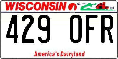 WI license plate 429OFR