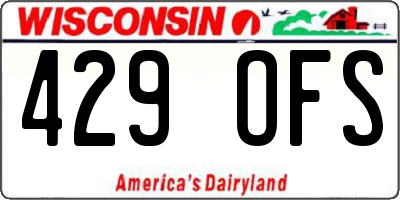 WI license plate 429OFS