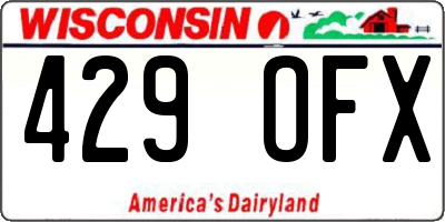 WI license plate 429OFX