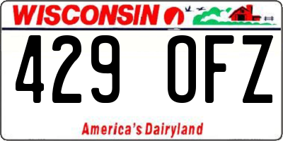 WI license plate 429OFZ