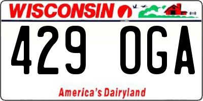 WI license plate 429OGA