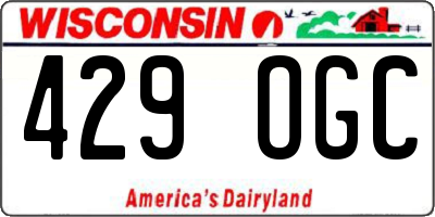 WI license plate 429OGC