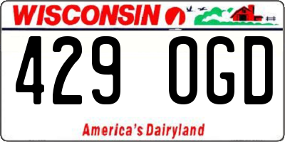 WI license plate 429OGD