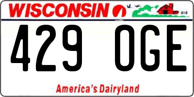 WI license plate 429OGE