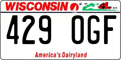 WI license plate 429OGF
