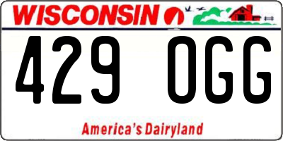 WI license plate 429OGG