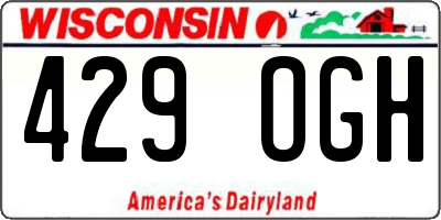 WI license plate 429OGH
