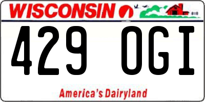 WI license plate 429OGI