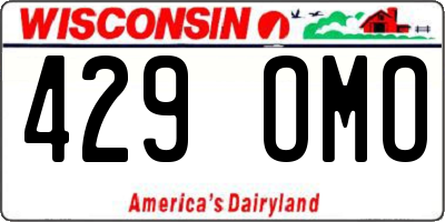 WI license plate 429OMO