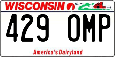 WI license plate 429OMP