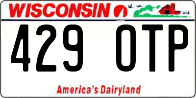 WI license plate 429OTP