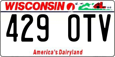 WI license plate 429OTV