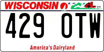 WI license plate 429OTW