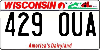 WI license plate 429OUA