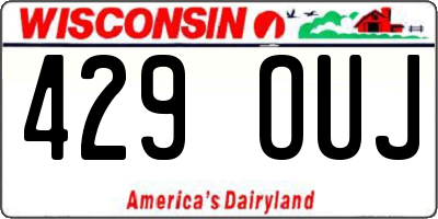 WI license plate 429OUJ