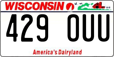 WI license plate 429OUU