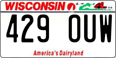 WI license plate 429OUW