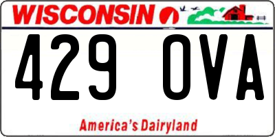 WI license plate 429OVA