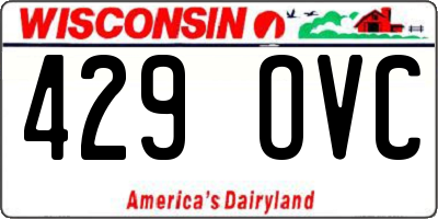 WI license plate 429OVC