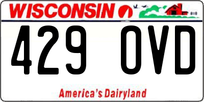 WI license plate 429OVD