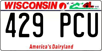 WI license plate 429PCU