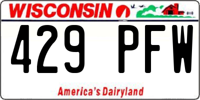 WI license plate 429PFW