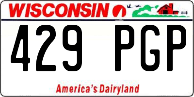 WI license plate 429PGP