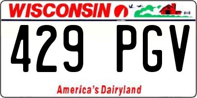 WI license plate 429PGV