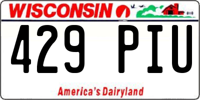 WI license plate 429PIU
