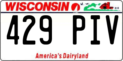 WI license plate 429PIV