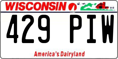 WI license plate 429PIW