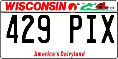 WI license plate 429PIX