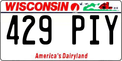 WI license plate 429PIY