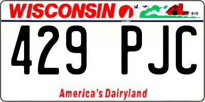 WI license plate 429PJC