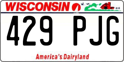WI license plate 429PJG