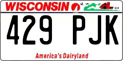 WI license plate 429PJK