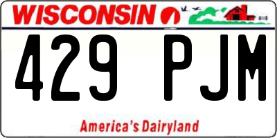 WI license plate 429PJM