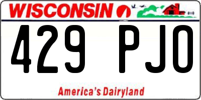 WI license plate 429PJO